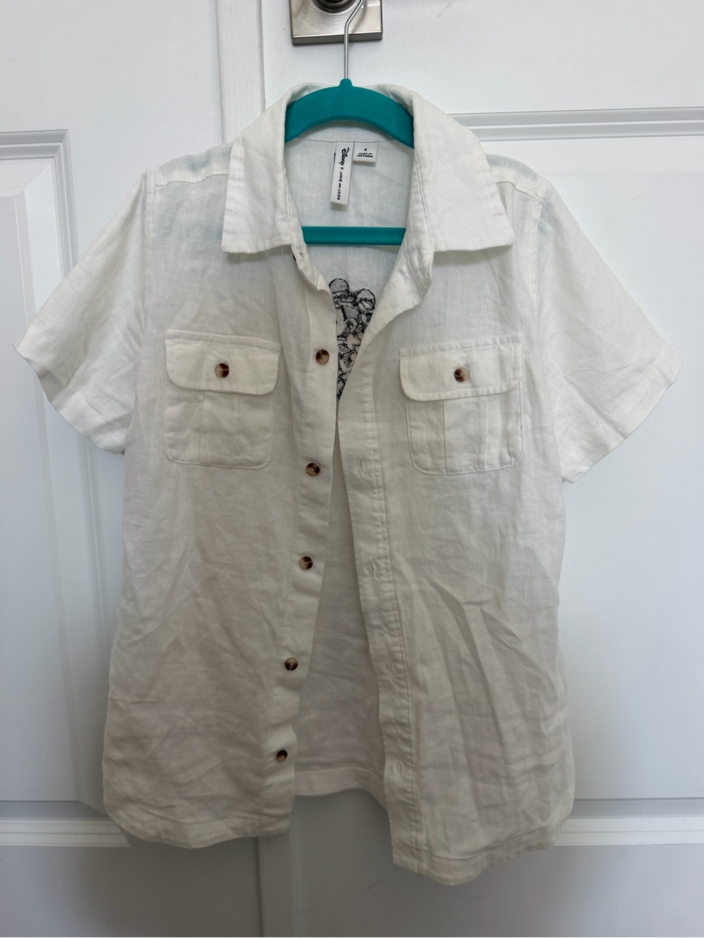 Janie and Jack Disney Mickey safari Short-Sleeve Button-Down Shirt - White